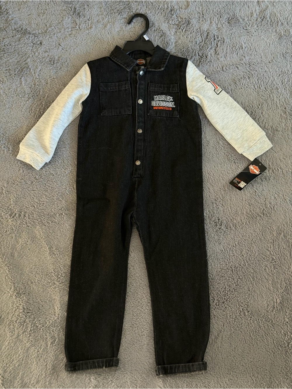 Harley-Davidson Toddler Denim & Fleece Workshop Coveralls